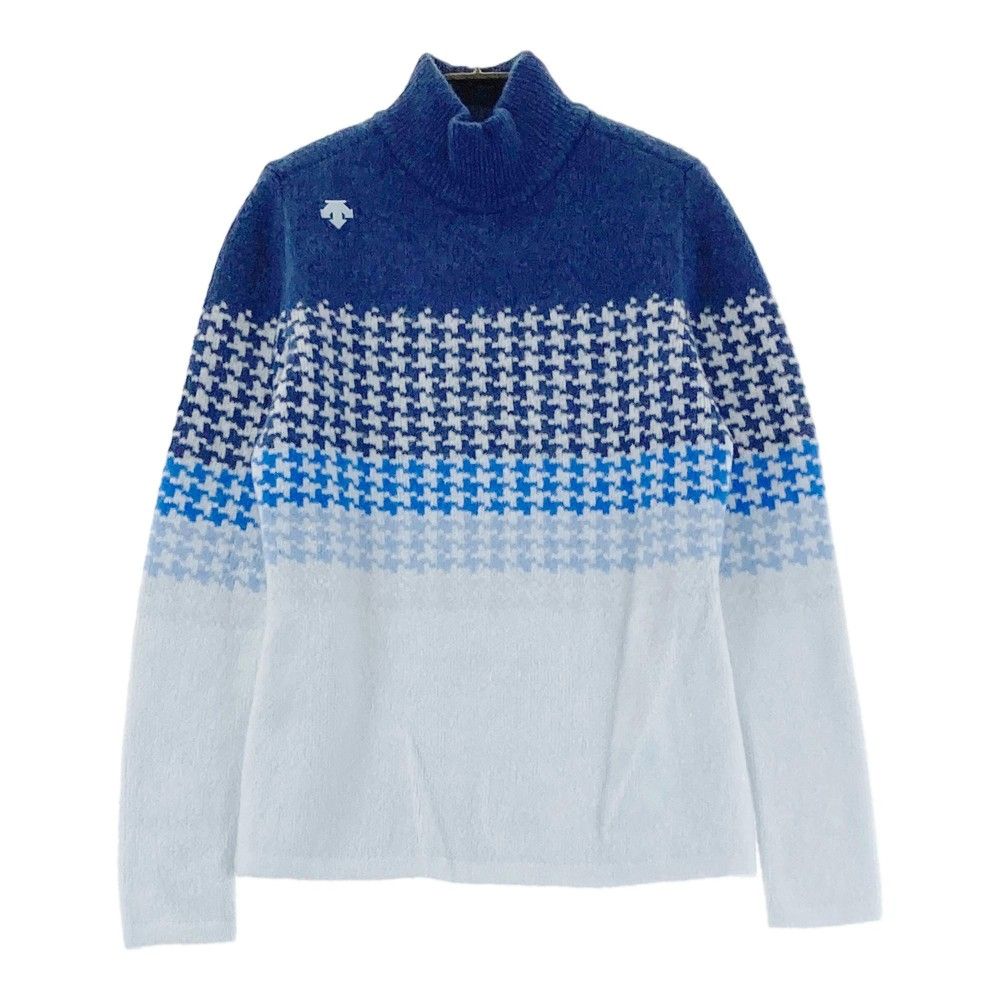 サイズ：S DESCENTE GOLF デサントゴルフ  ハイネック ニットセーター 総柄 ブルー系 [240101303594] ゴルフウェア レディース ストスト
