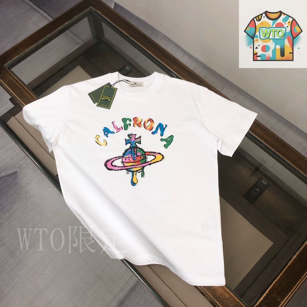Vivienne Westwood ロゴ パターンプリント 半袖 Tシャツ 今日特価】Vivienne Westwood 2025 春夏 男女同款 半袖円領 T