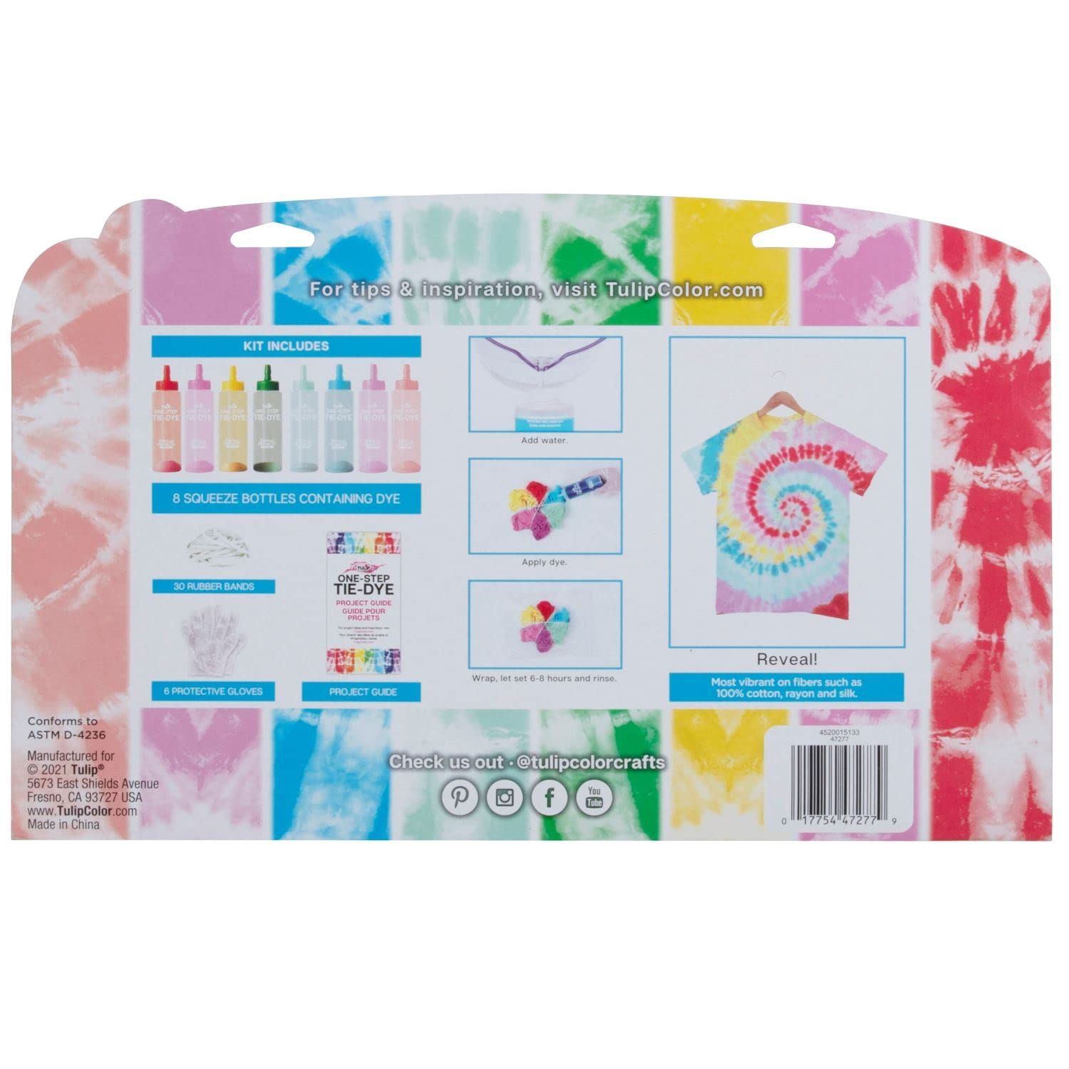 チューリップ ワンステップ タイダイキット 夏はね パーティー活動簡単 DIY ファッション デザイン Summer Splash