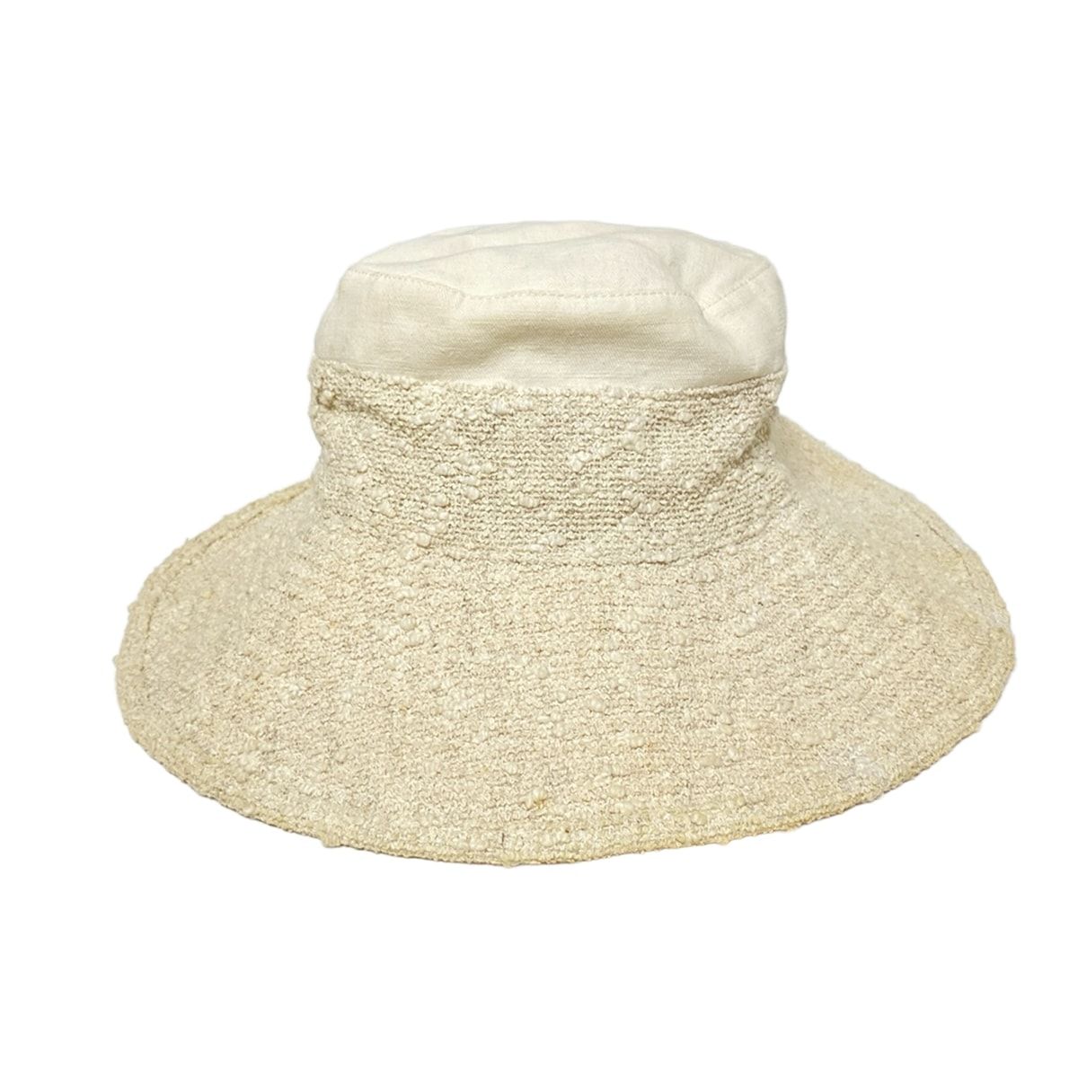 HERMES エルメス ハット 56 - アイボリー コットン リネン