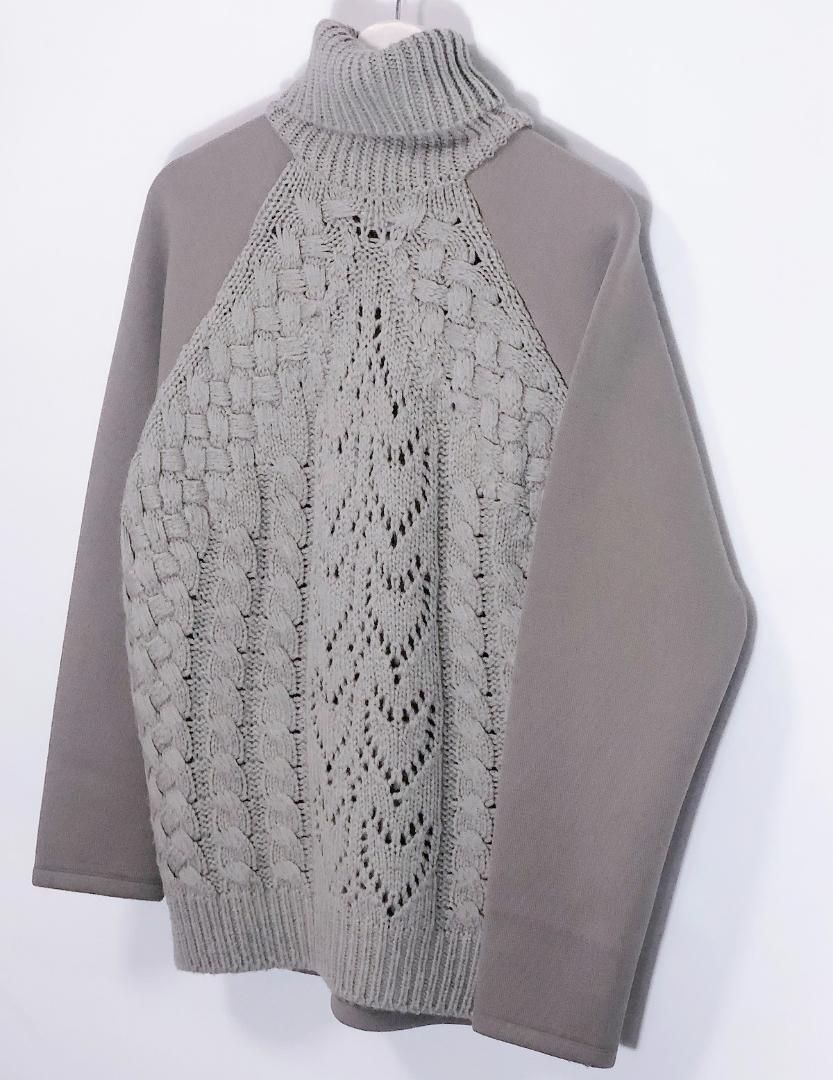 美品/希少□MM6/マルジェラ アルパカ混 ドッキング ニット/スウェット  