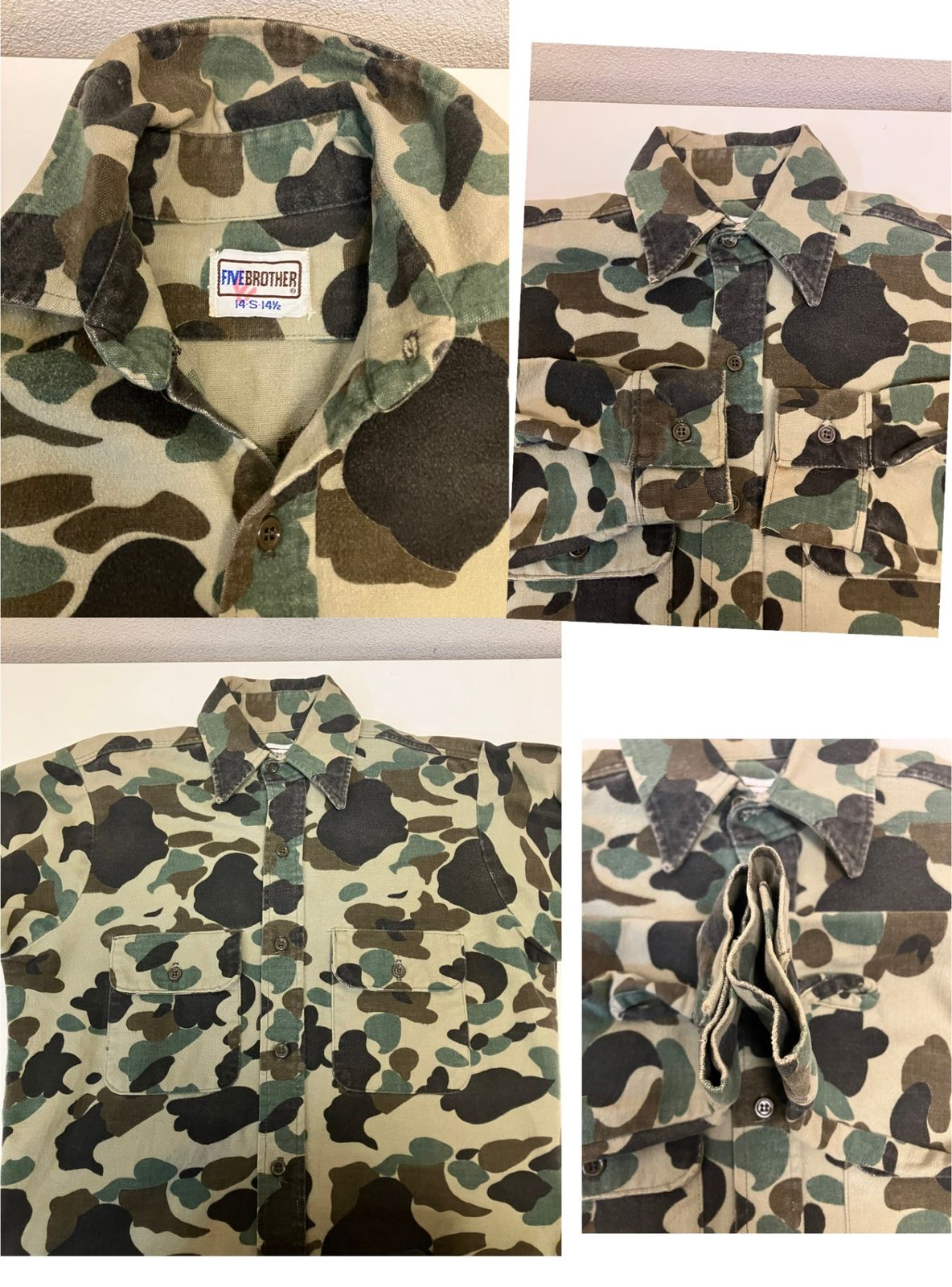 80s ファイブブラザー　ダック　カモ　シャモア　シャツ　アメリカ製　ビンテージ 80s USA製 DAKOTA FIVE BROTHERファイブブラザー チェック
