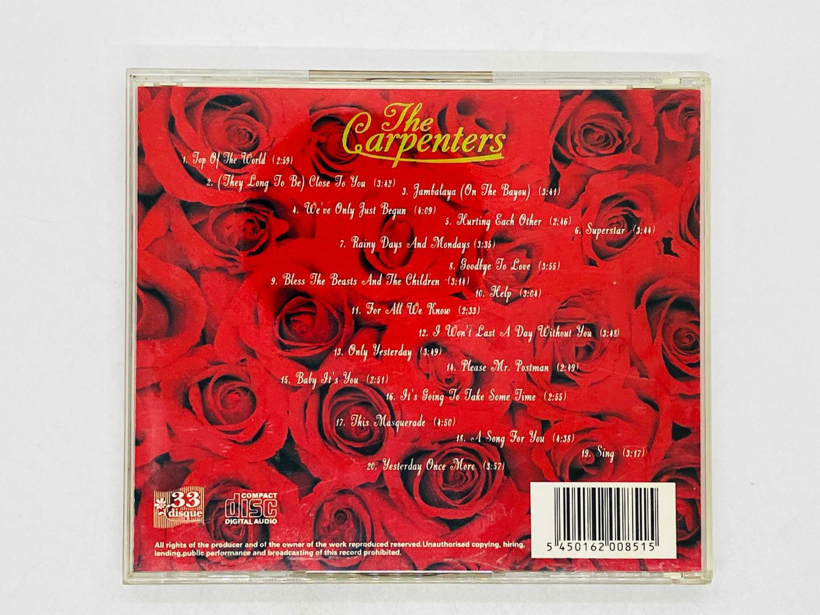 CD カーペンターズ / THE CARPENTERS / THE COLLECTION OF
