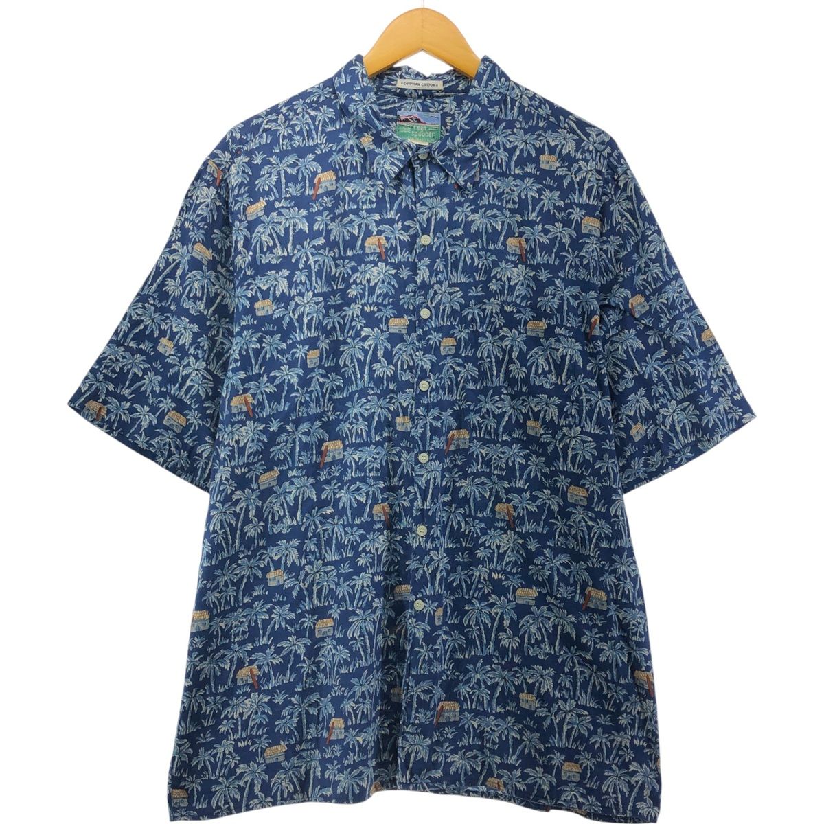 ✨超希少✨【reyn spooner 】ダイヤモンドヘッドタグ　アロハシャツ　青 古着 80～90年代 レインスプーナー REYNSPOONER ダイヤモンド