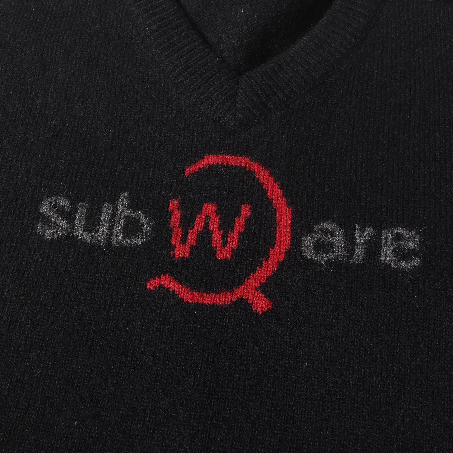 SUBWARE ニット ブラック サイズ:M | 00s WTAPS コラボロゴ Vネック