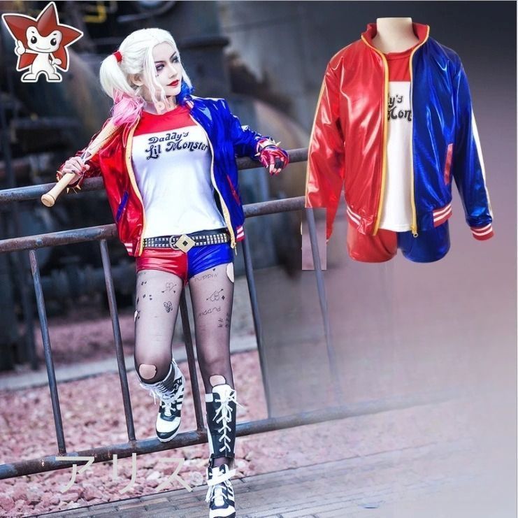 ハーレイ・クインコスプレ衣装セット！バーズオブプレイ公式！タトゥーシール2枚付き Amazon.co.jp: [FUYULE] ハーレイクイン コスプレ衣装 ハーレイ