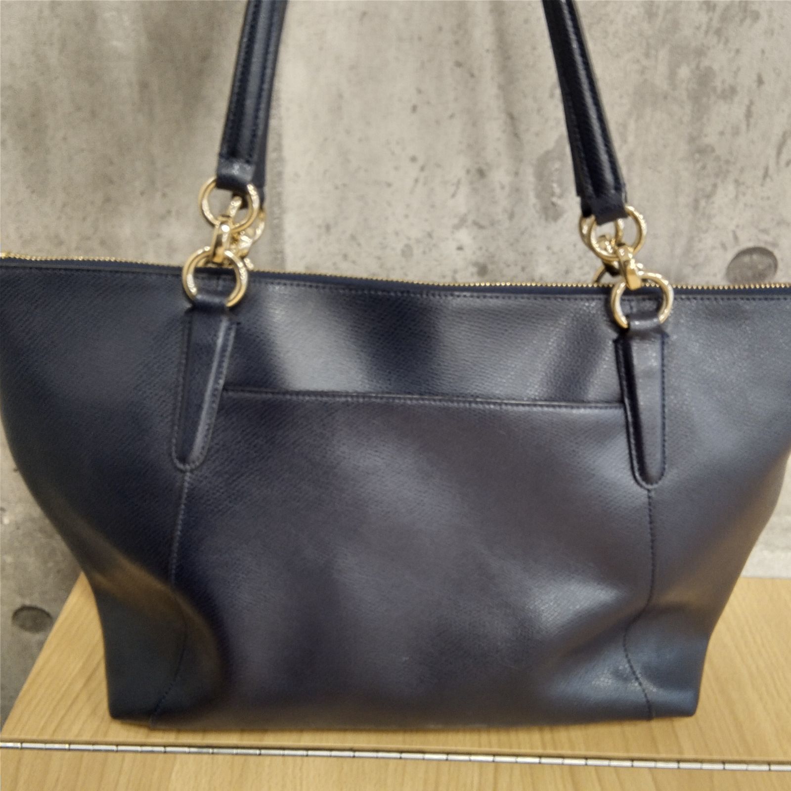手数料安い ☆美品☆ COACH A4 ネイビー オールレザー コーチトートバッグ バッグ