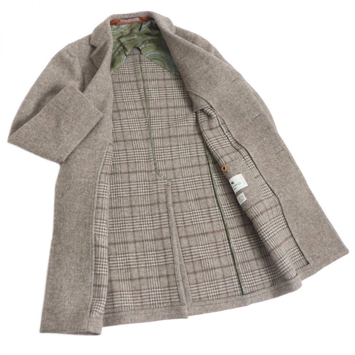 ETRO エトロ ウールチェスターコート チェック柄 サイズ48 極美品 