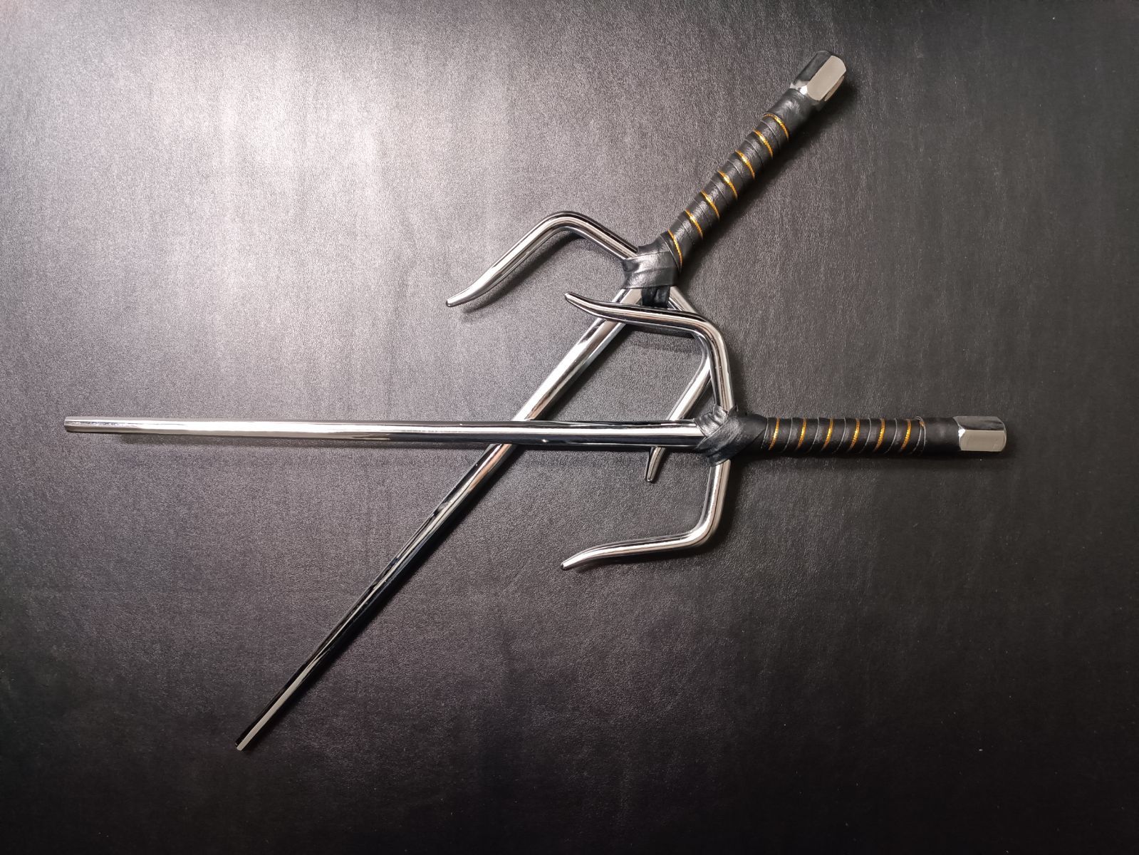 武具 サイ 48CM 2本セット 釵 琉球古武術 鉄製 古武道具 サイ 十手 刀剣美術