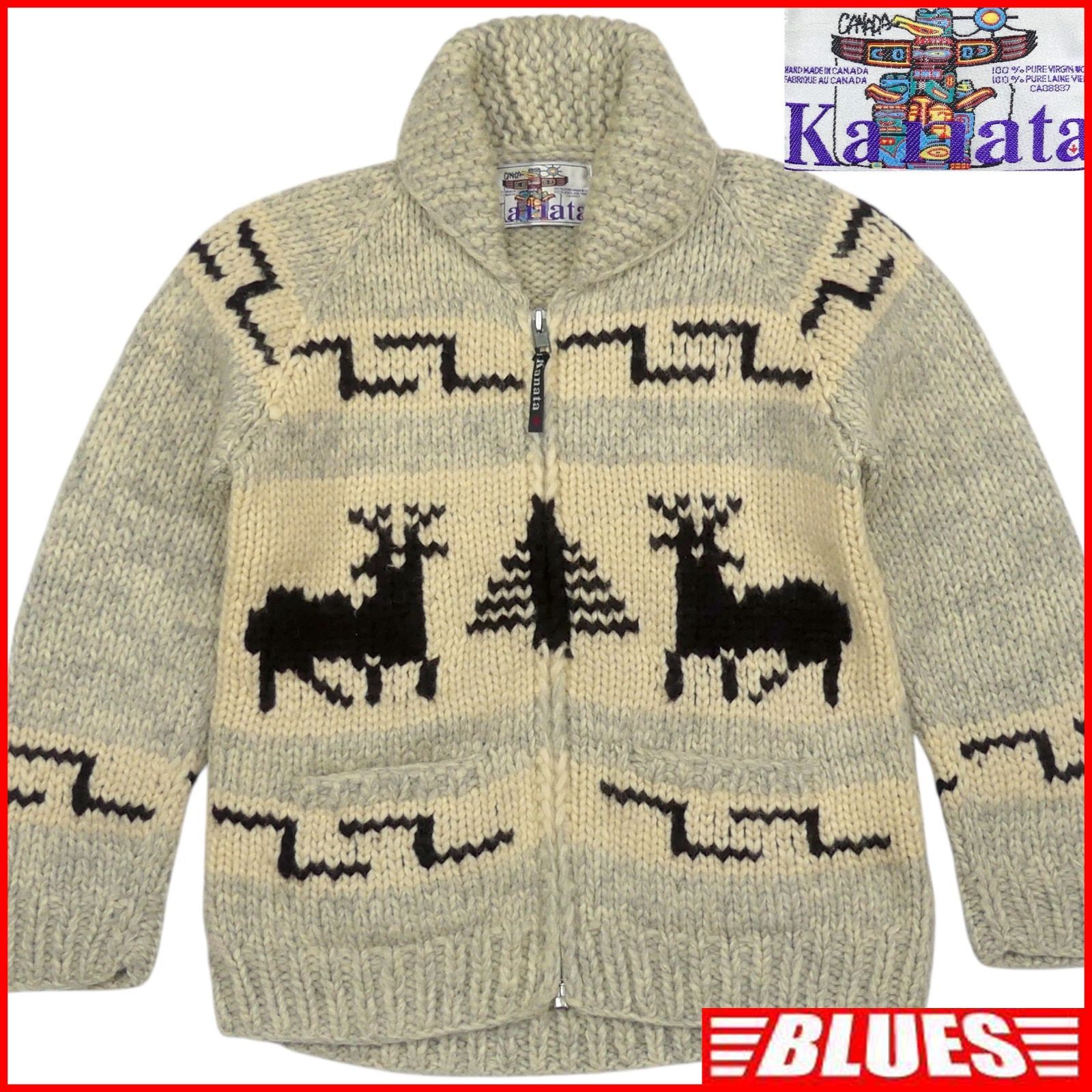 カナタ Kanata カナダ製 ハンドメイド カウチンニット Lサイズ カナダ 