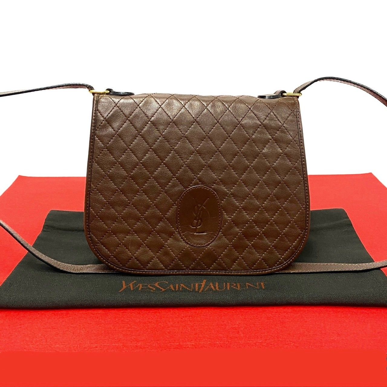 極 美品 YVES SAINT LAURENT イヴサンローラン ヴィンテージ YSL ロゴ 