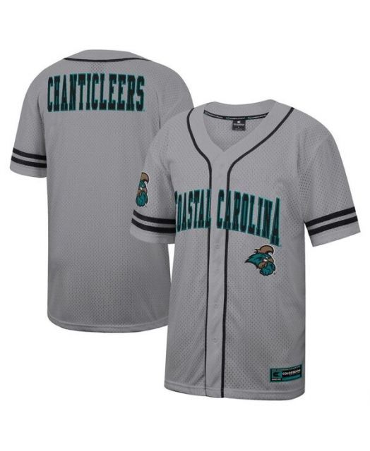 人気セール，お得 【送料無料】 コロシアム メンズ シャツ トップス Men's Gray Coastal Carolina Chanticleers Free Spirited Baseball Jersey Gray 長袖シャツ