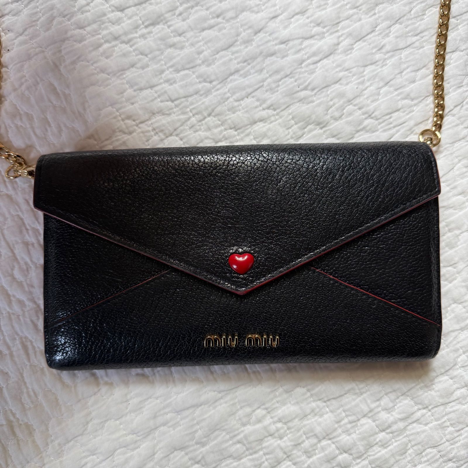 miumiu(ミュウミュウ) 財布 マドラスラブ 5DH060 黒×レッド