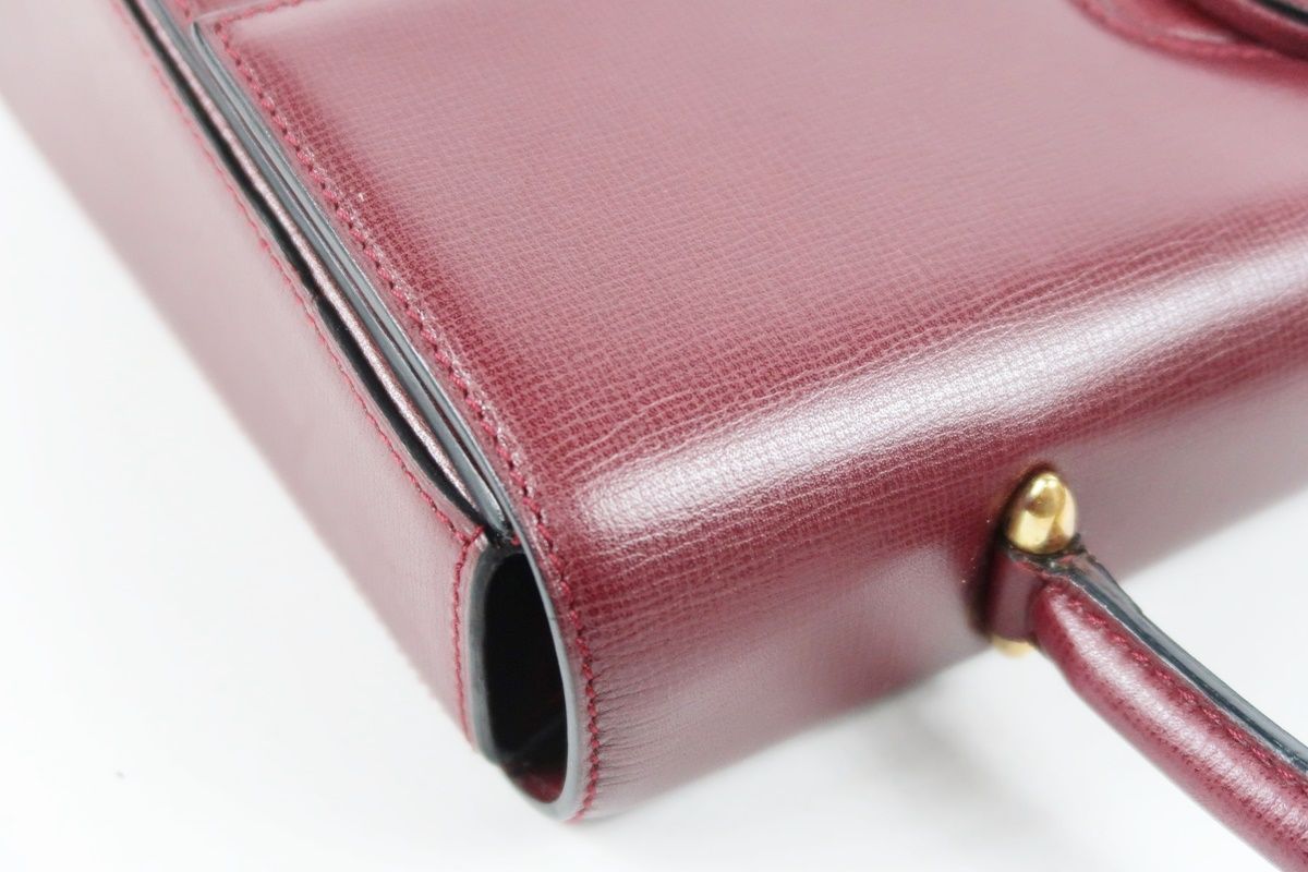 超美品】Cartier カルティエ ターンロック ハンドバッグ ボルドー 