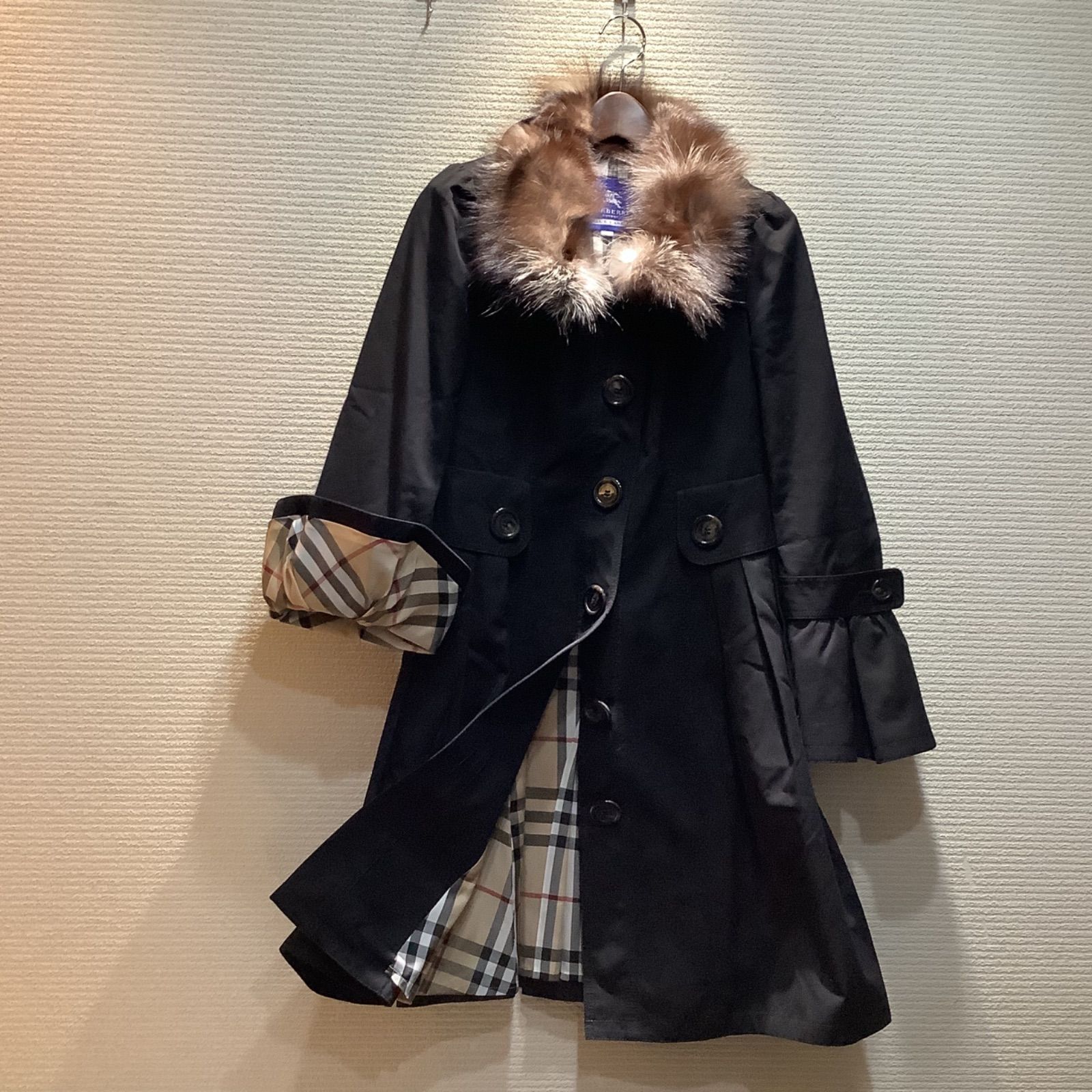 三陽商会 バーバリーブルーレーベル Burberry フォックスファー 2way 