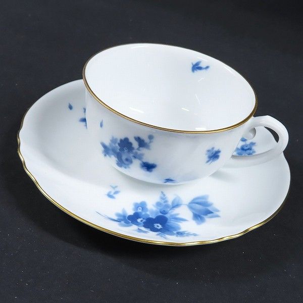 anv オオクラトウエン 大倉陶園 カップ＆ソーサー 5客 ソーサー ブルーフラワー 金彩 洋食器 919670