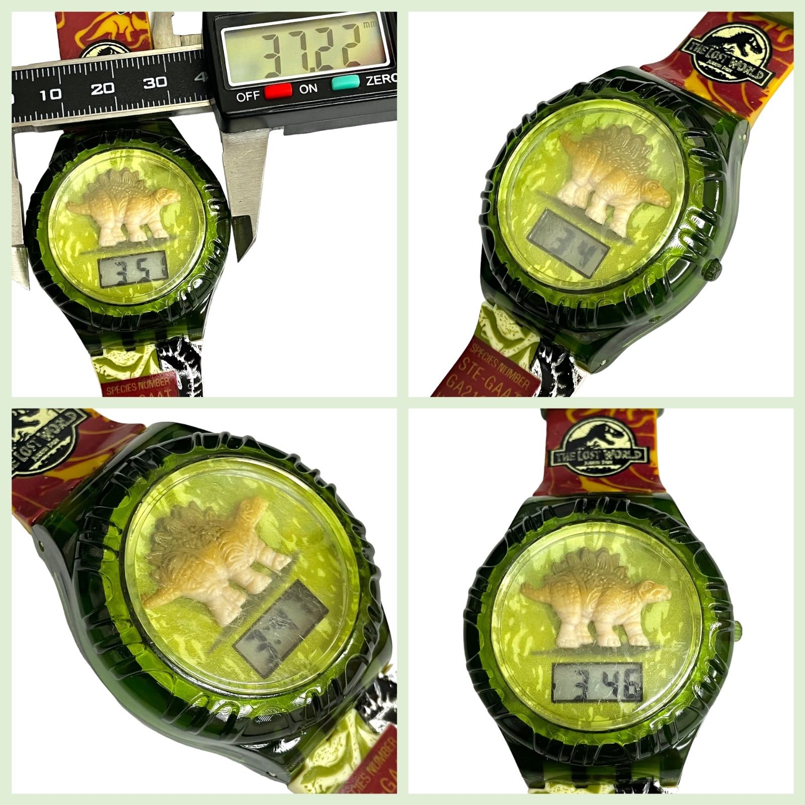 【ヴィンテージ⭐️ロストワールド】 90s Jurassic Park The Lost World wrist watch ジュラシック パーク  ウォッチ　 ステゴサウルス　 1997年製 　バーガー キングおもちゃシリーズ （AYA）