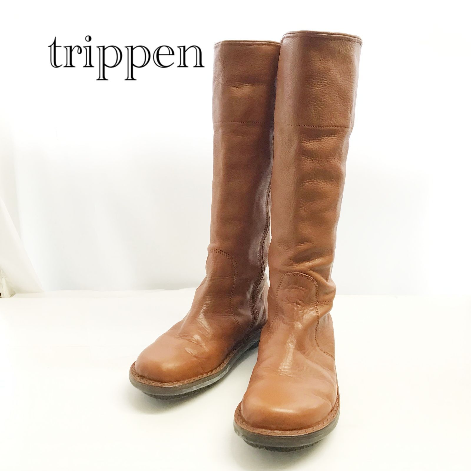 trippen Nordic vero vero-sat SAT232 トリッペン ノルディック カウレザー ロングブーツ シンプル 37 ブラウン レディース 靴