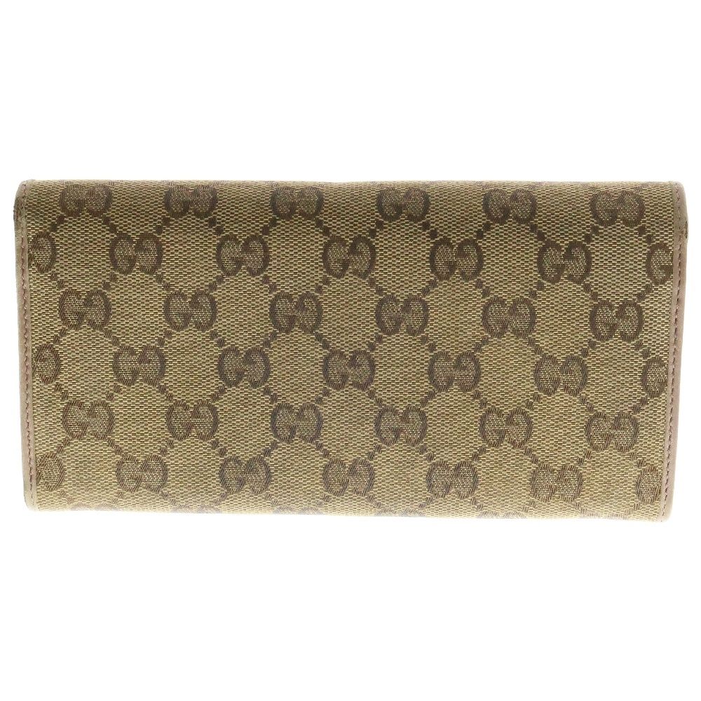 GUCCI ラブリーハート キャンバス 長財布 グッチ レディース 財布 GG グッチ GUCCI ラブリーハート ダークブラウン GGキャンバス 三