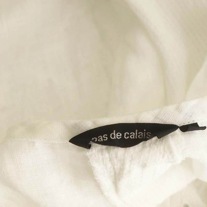 パドカレ pas de calais レースブラウス 刺繍 七分袖 36