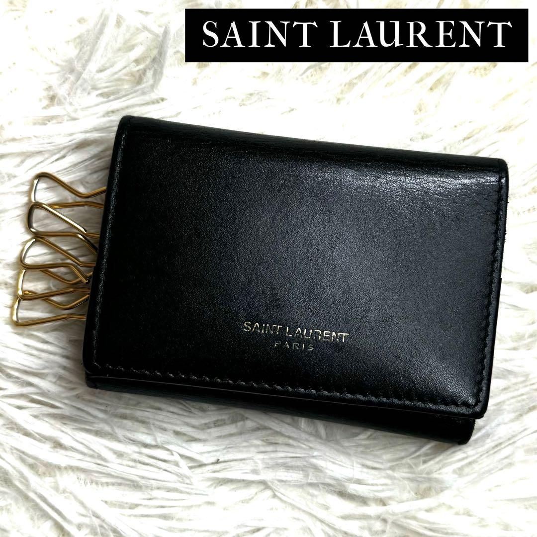 SAINT LAURENT サンローラン キーケース ブラック ゴールド