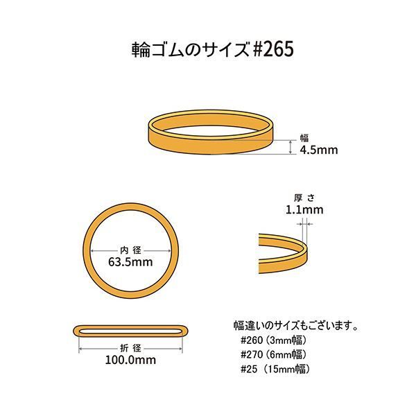 まとめ 共和 オーバンド 265 内径63.5mm 500g入 透明袋 GKA-N-007 1袋 ×3セット