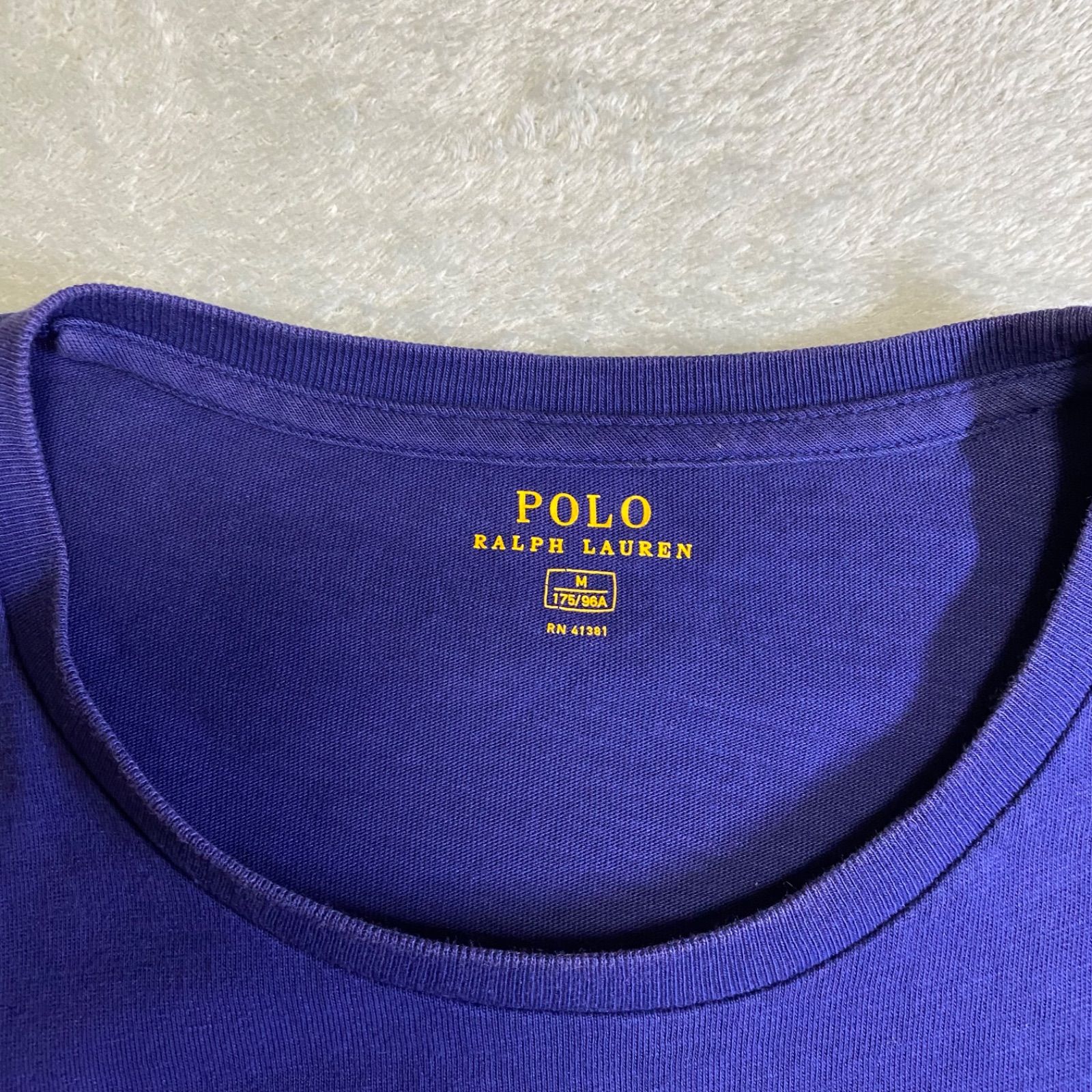 【POLO RALPH LAUREN】Tシャツ　「POLO」　ビッグロゴ　カットソー　半袖カットソー　アップリケ　刺繍　ワッペン　ポロラルフローレン　シングルステッチ