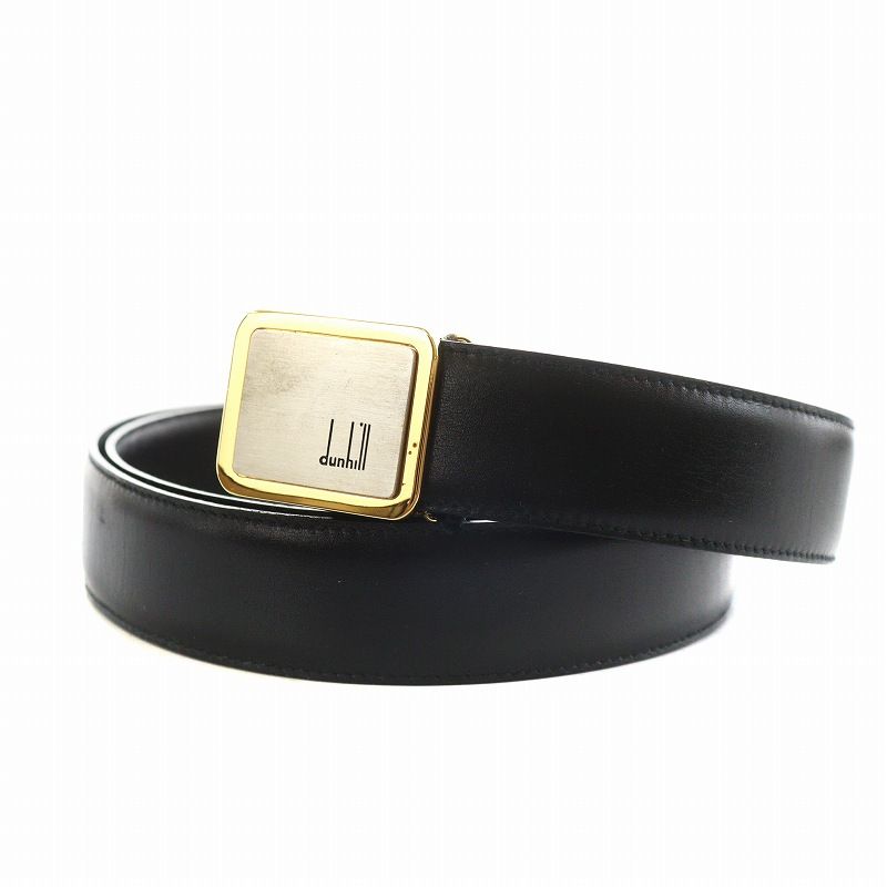 ダンヒル dunhill ベルト ハトメ ゴールド金具 ロゴ レザー 36