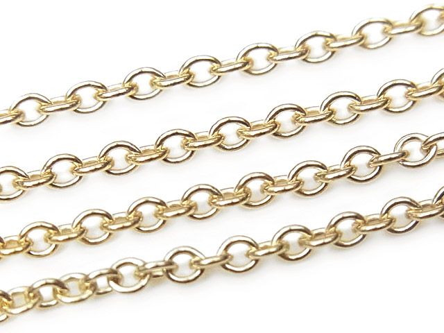 14KGF ネックレス あずきチェーン1.1mm 40cm【1コ販売】 / 14K