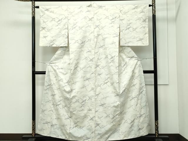 平和屋着物 上 本場大島紬 白大島 9マルキ 飛鶴文 ♥ CZAA3736s5