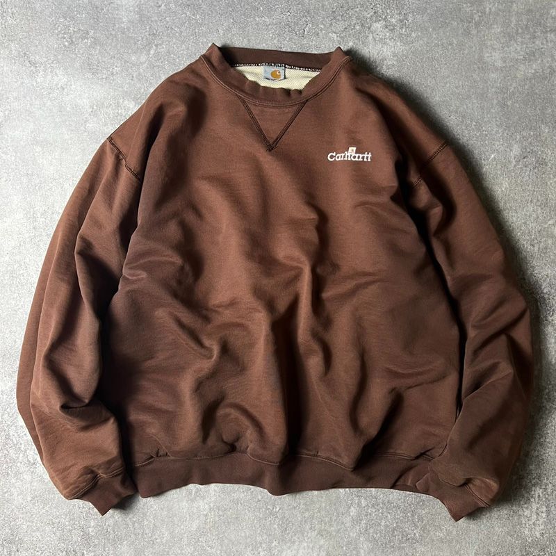 【大きい/美品】カーハート スウェットトレーナー サーマルライナー付き 紺 Carhartt サーマル ライナー付き プルオーバー スウェット フード