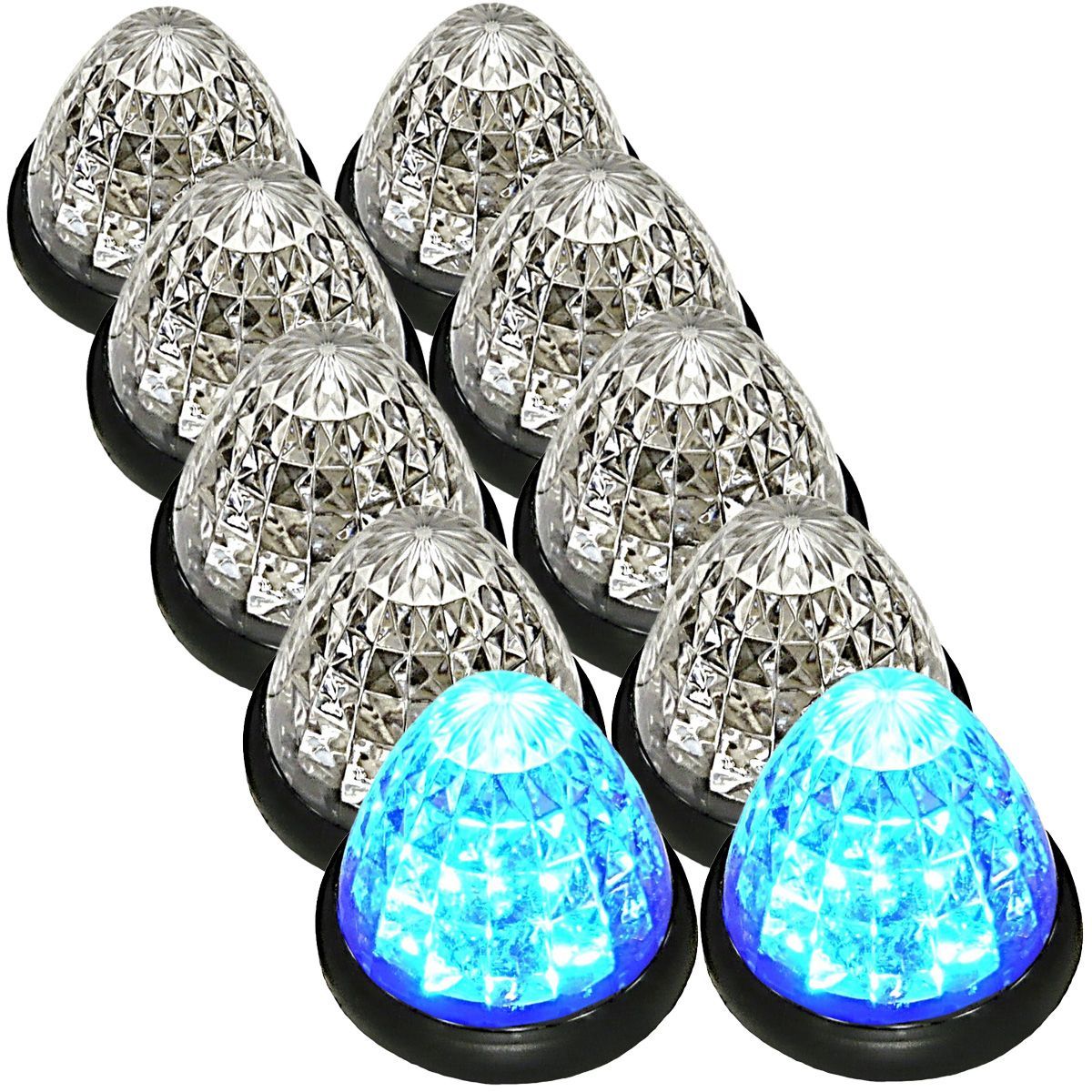 Customize（カスタマイズ） トラック用 マーカーランプ サイドマーカー 16LED 24V 用 標識 ランプ 汎用 10個 セット ブルー