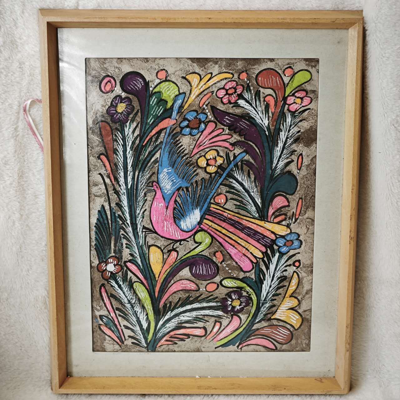 メキシコ民芸 彩色に舞う鳥