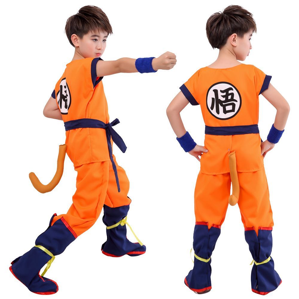 ドラゴンボール 子供 コスプレ 亀文字 悟文字 ハロウィン 仮装 孫悟空 武道着 亀仙流 ハロウィンコスプレ こすぷれ 文化祭 パーティー 変装 6点セット男女兼用 プレゼント