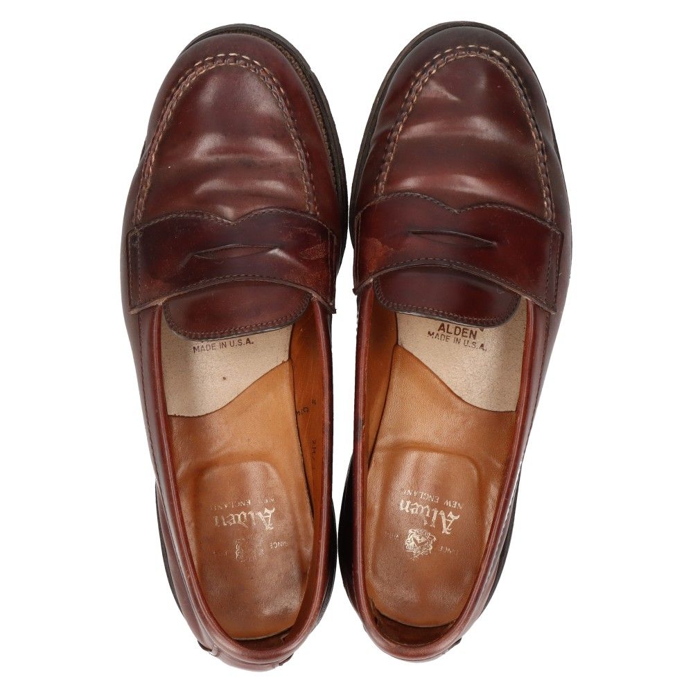 オールデンコードバンダークブラウン レザー ドレスシューズ ロング