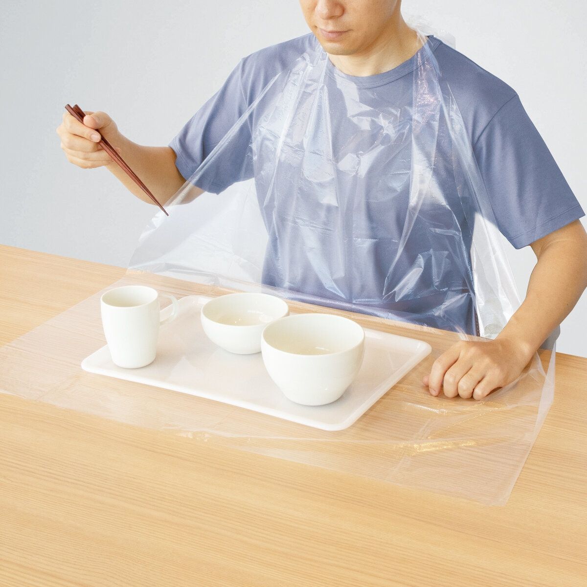 プラスハート 使い捨て食事用エプロンフラット６０枚×10