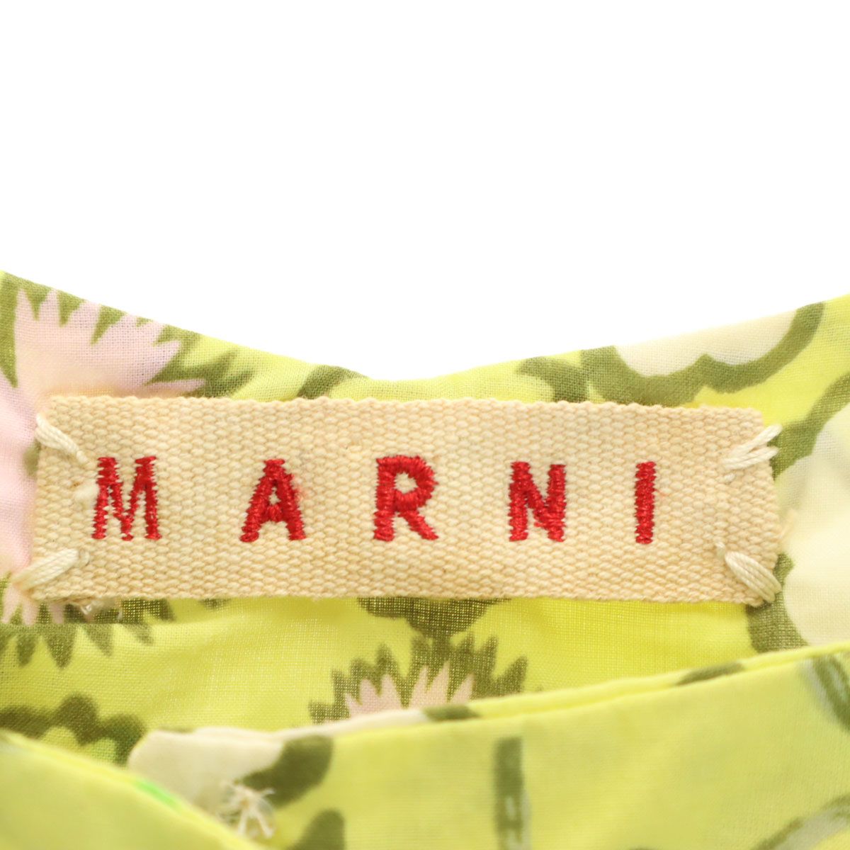 MARNI マルニ イタリア製 花柄 ノースリーブ シャツ 40 イエロー系 