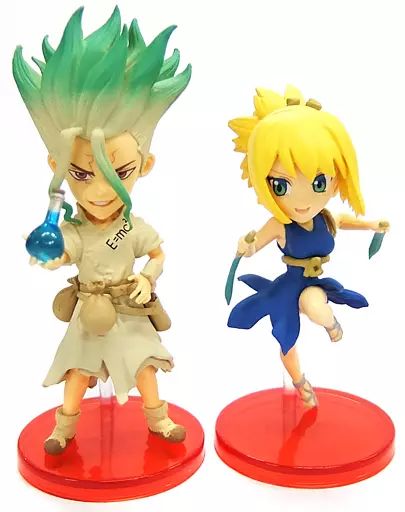 フィギュア　石神千空＆コハク 「Dr.STONE」 ワールドコレクタブルフィギュア-Dr.STONE- 秘宝級の特別フィギュア応募者全員サービス 第2弾 中古】フィギュア 石神千空＆コハク 「Dr.STONE」 ワールド