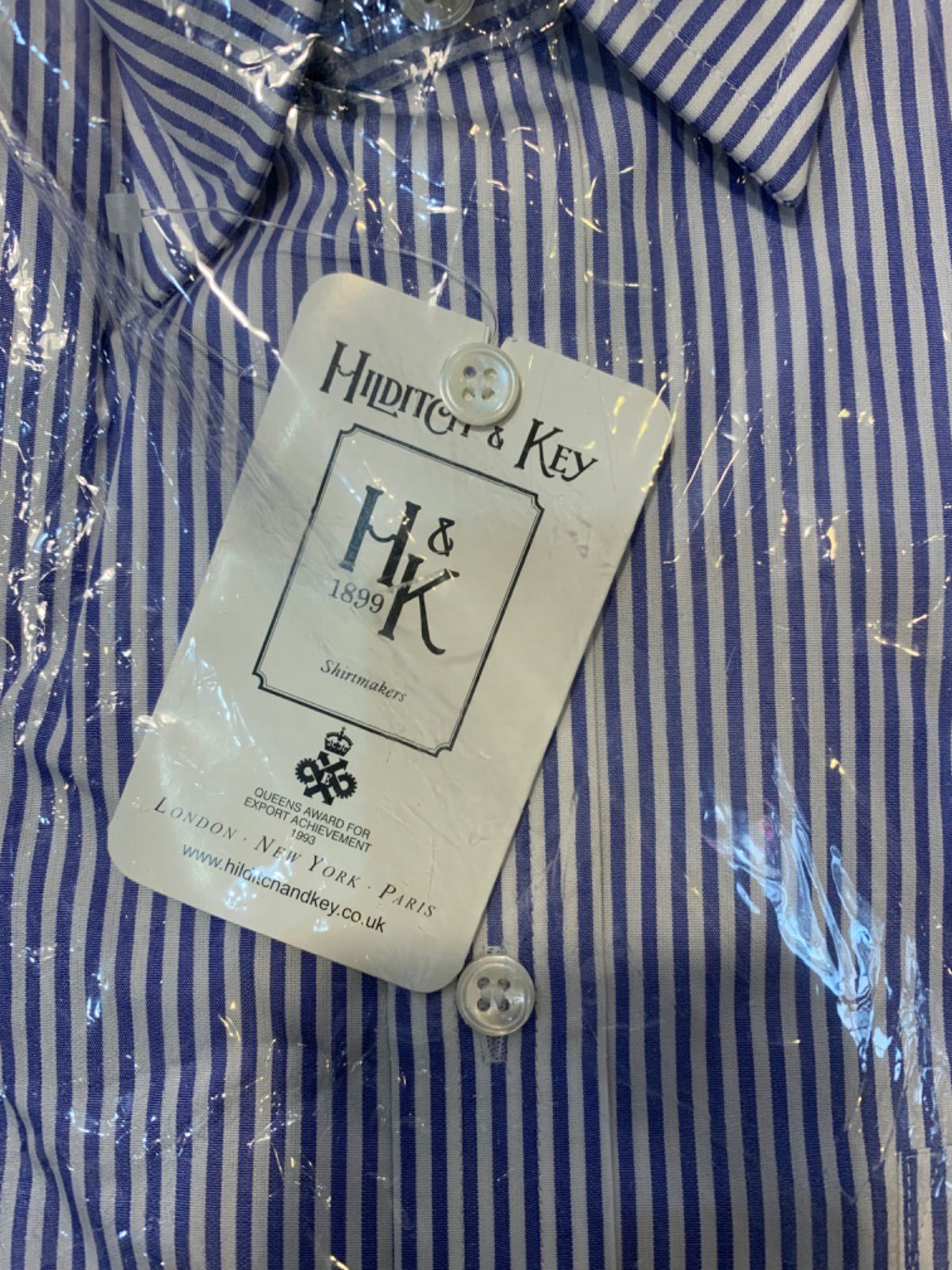 新品未使用】Hilditch & Keyのシャツ（ストライプ） - リユース