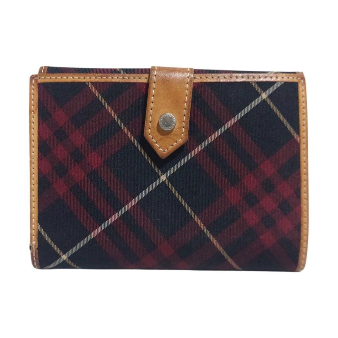 美品 BURBERRY ブルーレーベル 二つ折り 財布 ノバチェック レザー