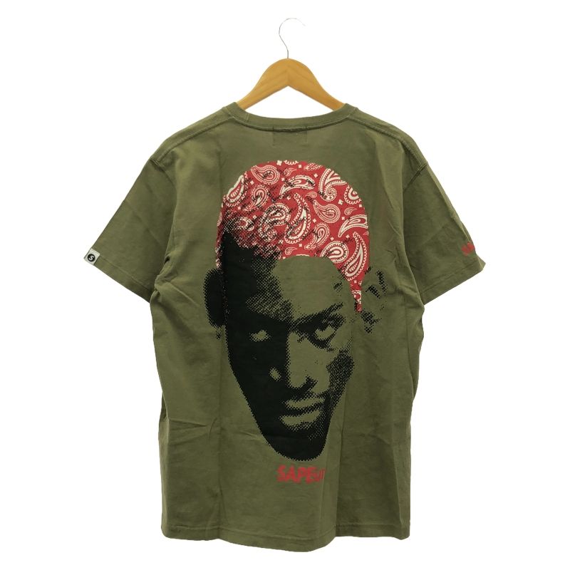 中古】SAPEur 5周年記念 REDPaisleyHead S/S Tshirt Tシャツ XL カーキ