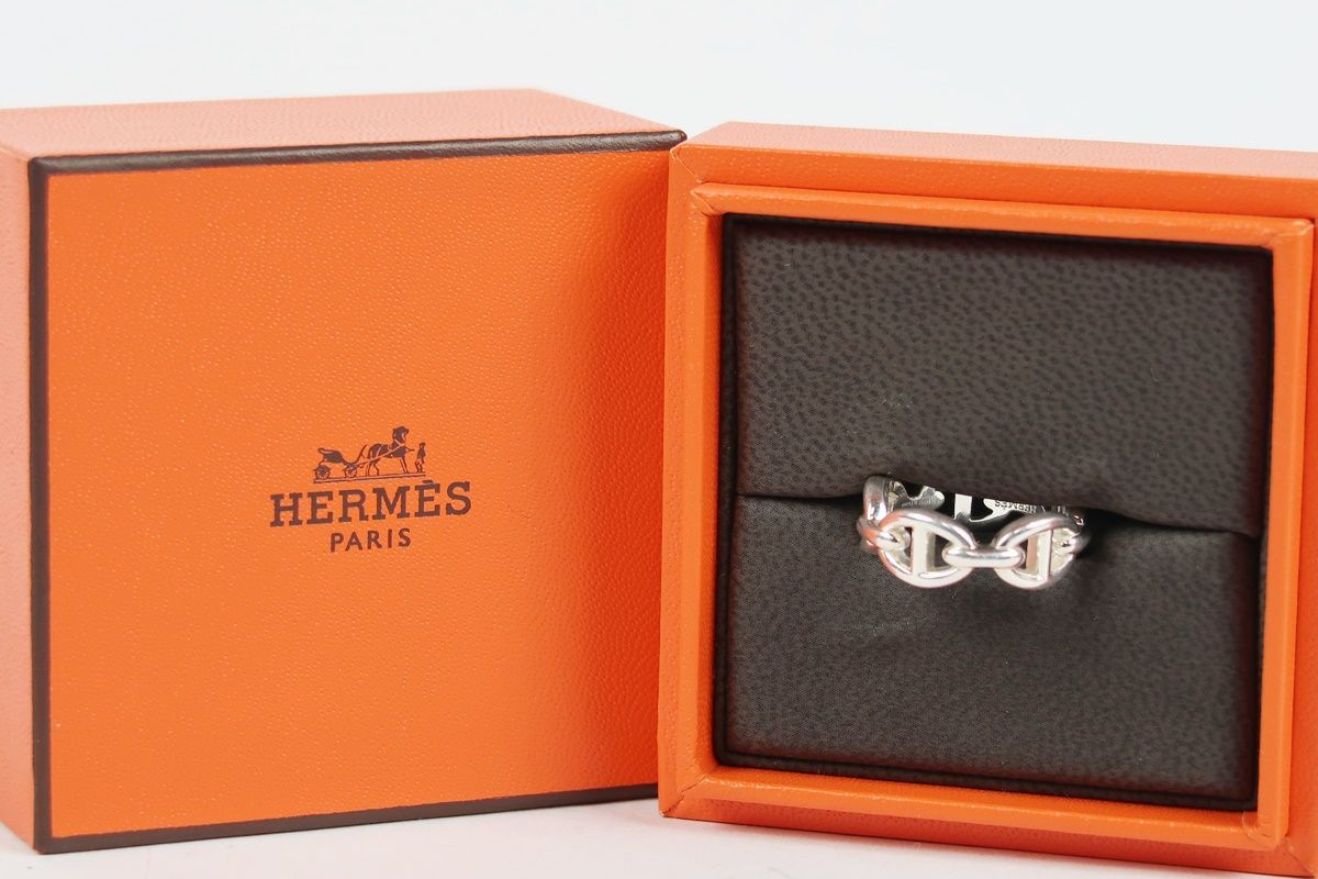 HERMES エルメス シルバー シェーヌダンクル リング 指輪 925 ブランドアクセサリー 52 12号 小物 雑貨 SK42