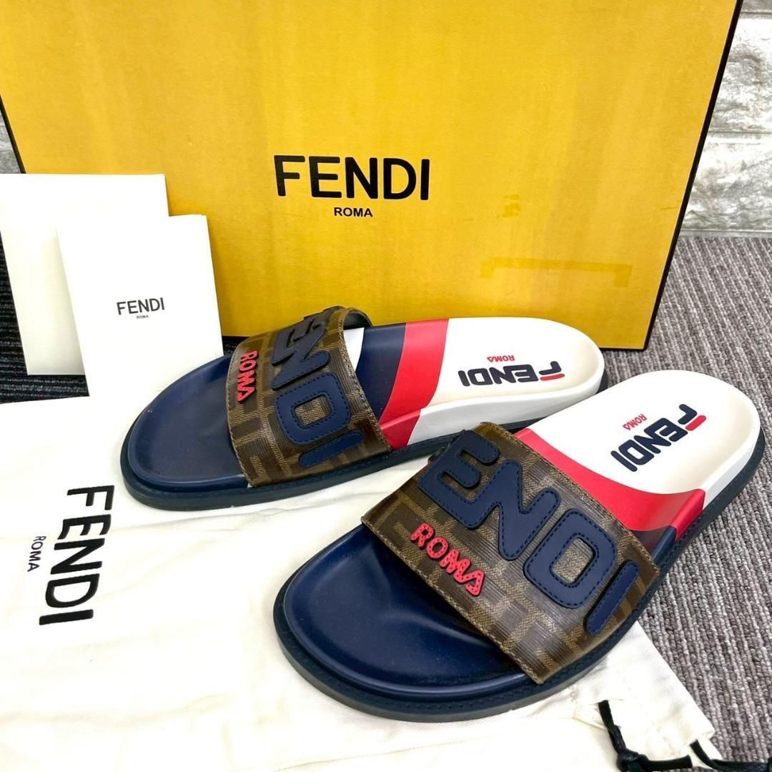 超 FENDI フェンディ FILAコラボ サンダル ズッカ ロゴ