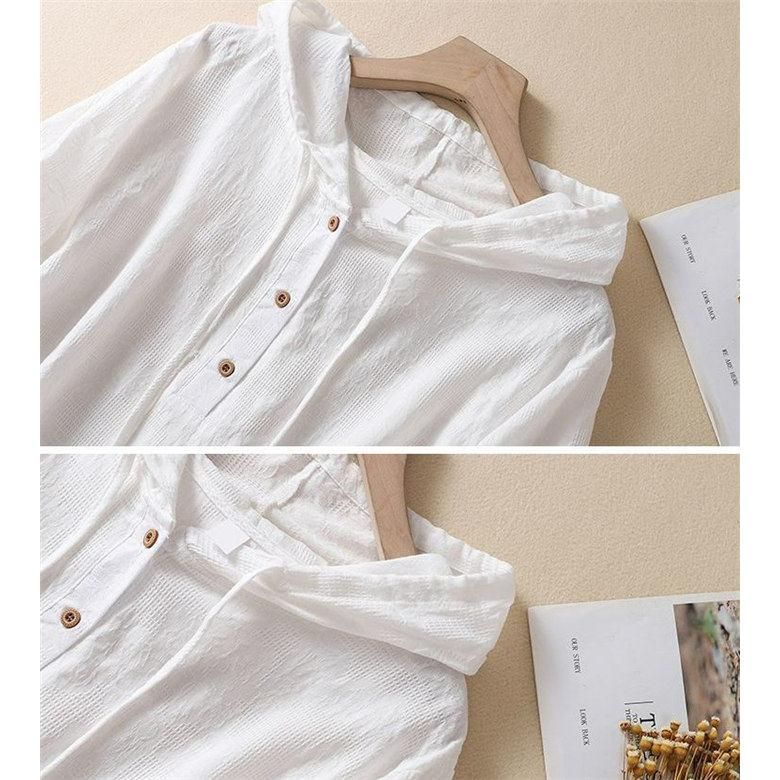 パーカー Tシャツ レディース ブラウス 春 夏 リネン フード付き