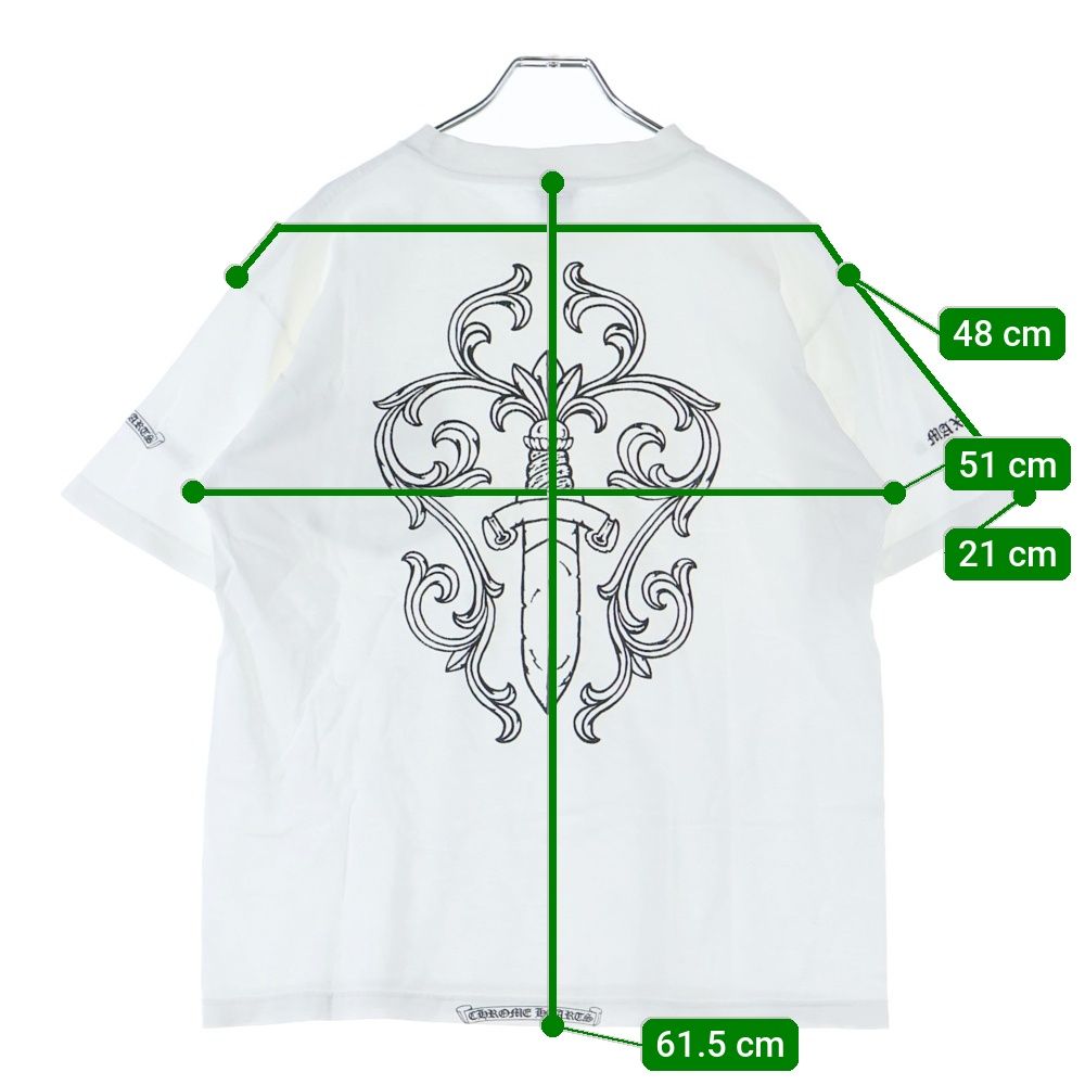 CHROME HEARTS Tシャツ ホワイト　マックスフィールドコラボ CHROME HEARTS (クロムハーツ) OLD ×max field Dagger S/S TEE