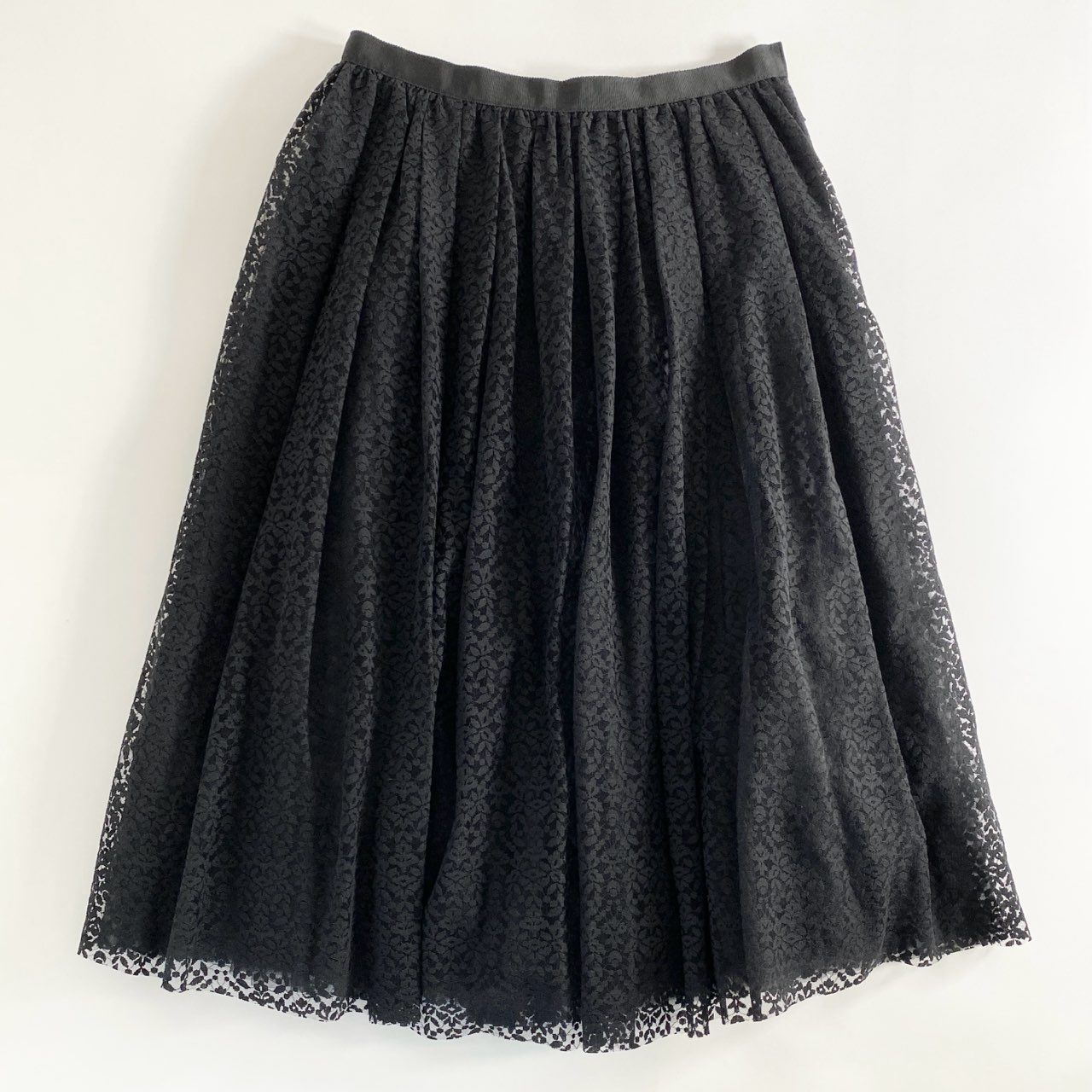 ルネ　フレアスカート　新品未使用 René - Rene ルネ TISSUE バラ柄 シルクフレアスカート 36 淡