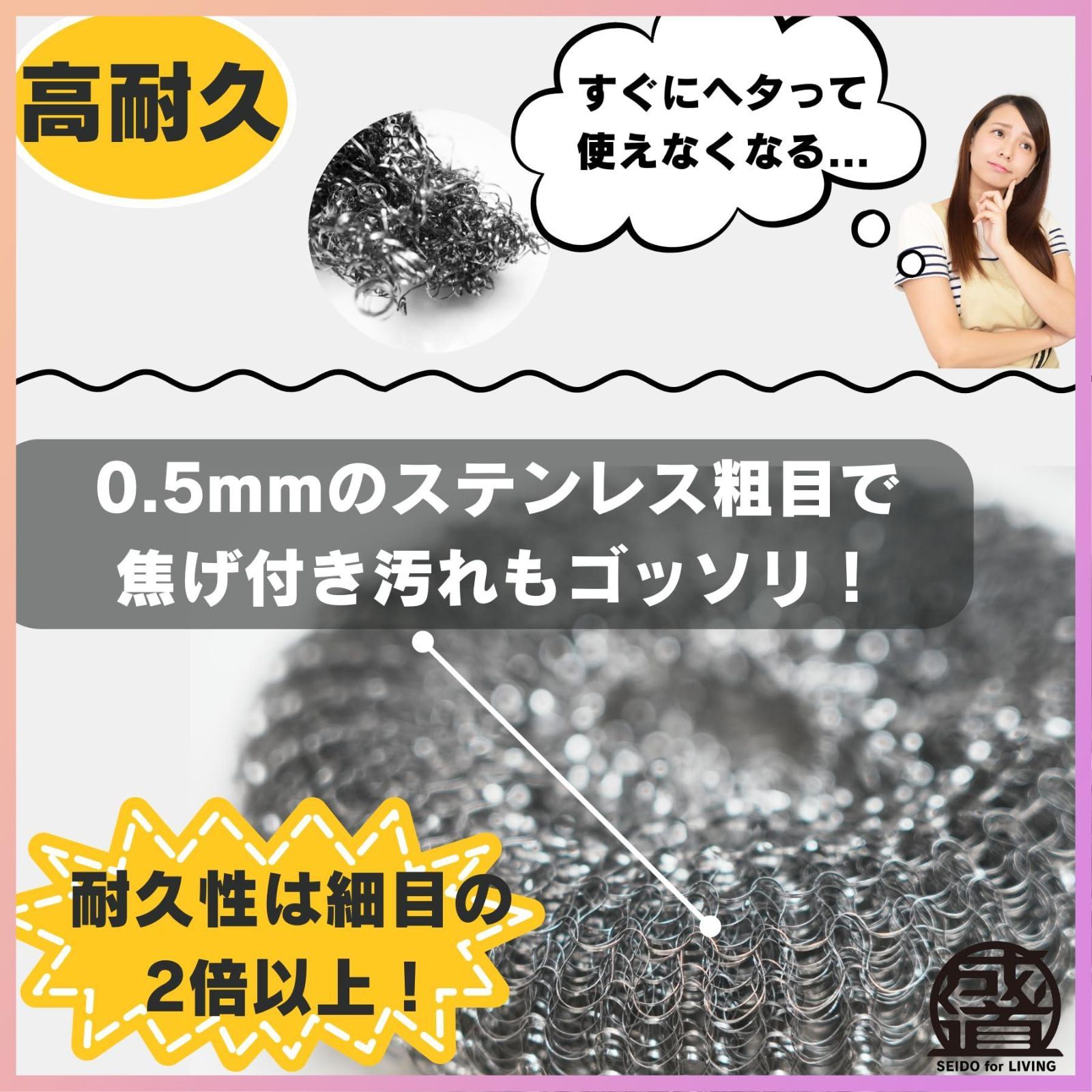 ☆人気商品☆SEIDO 金たわし かなだわし 金だわし 焦げ取り こげ