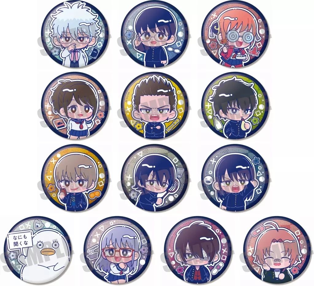 中古】バッジ・ビンズ 全12種セット 「銀魂 トレーディング Botania 缶