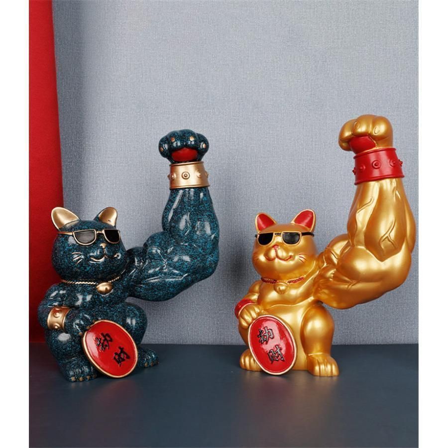 招き猫特大　福助　陶器　金運　開運　箱付き　新品未使用　置物　インテリア 招き猫特大 福助 陶器 金運 開運 箱付き 新品未使用 置物 インテリア