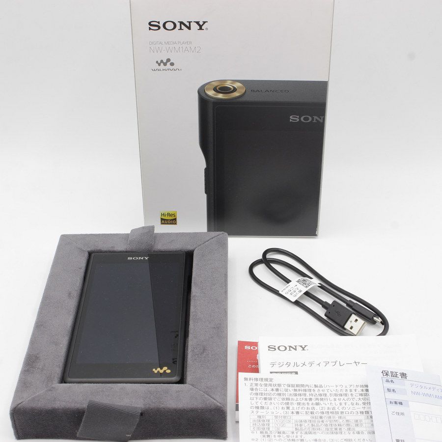 美品】SONY WALKMAN NW-WM1AM2 128GB ブラック ポータブルオーディオ